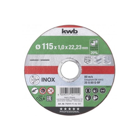Disk of cutting metal KWB Energy Saving, Sukhoi Cry, 115x1x22.2 mm
