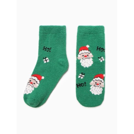 Male terry socks "Santa Claus" NMMP717, green color, river 39-44