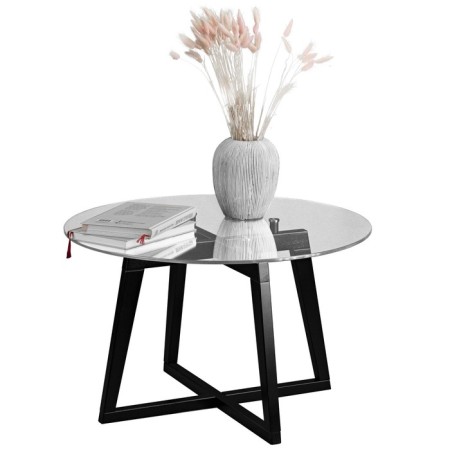 Gouring Rill table 445, 700x700x440, wenge/glass Transparent circle-1
