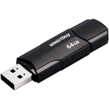 Flash drive Smartbuy 64GBCLU-K, 64 GB, USB2.0, Thu up to 25 MB/s, PBU up to 15 Mb/s, black
