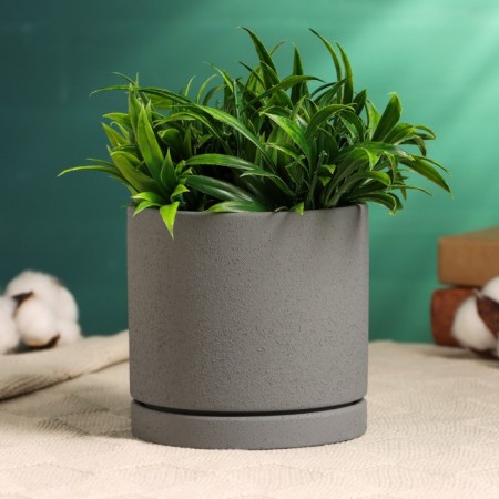 Pot "Mina" gray, 11x11x10cm-1