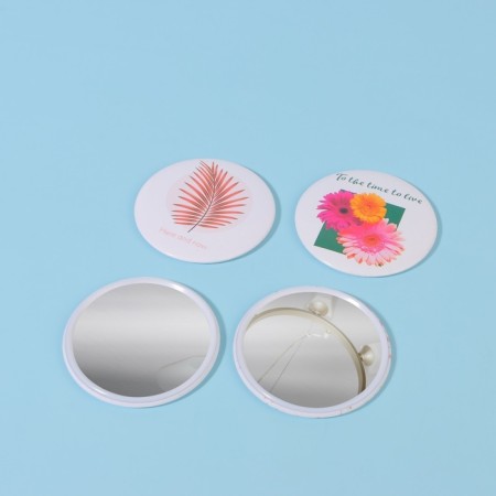 Pocket mirror "Plants", d = 7 cm, color mix-4