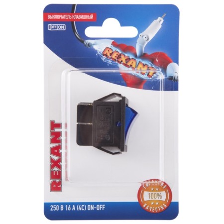 Klavima switch 250V 16A (4C) On -OFF blue with backlight (RWB-502, SC-767, IRS-201-1) Rexant