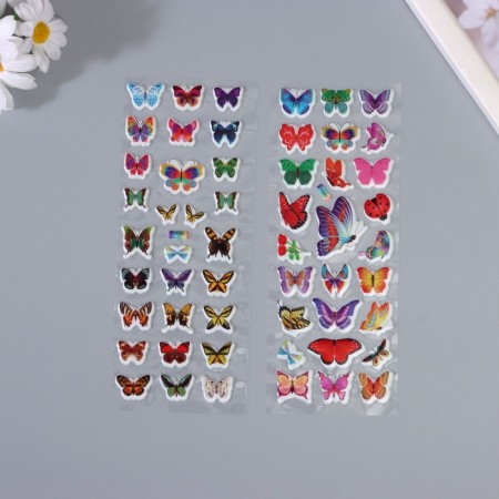 Plastic sticker "Butterflies/Bukashka" mix 17x7 cm