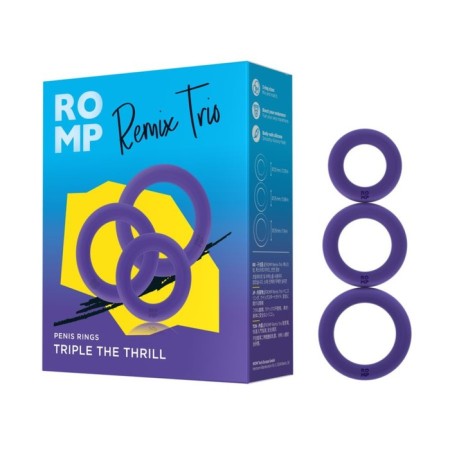 A set of erectational rings Romps Remix Trio Violet