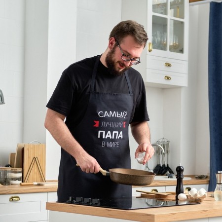 Apron Ethel "The Best Dad" 73x71 cm, 100% cotton, reps 210 g/m2