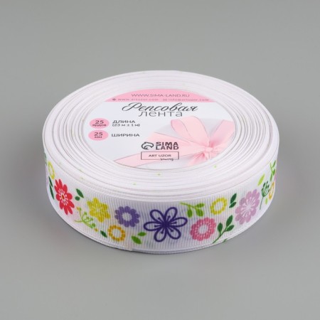Ribbon tape "Wreath", 25 mm × 23 ± 1 m, color colorful color-1