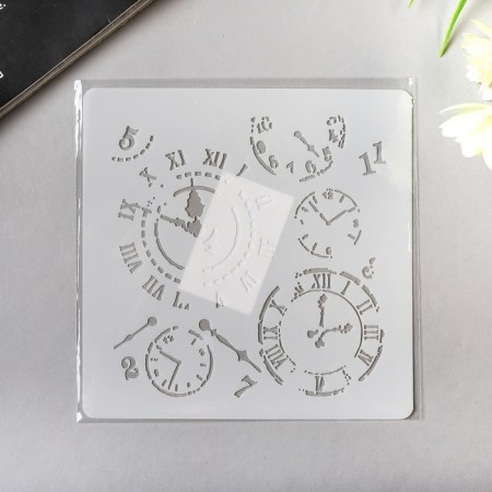 Plastic stencil "Dials" 13x13 cm-2