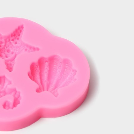 Mold Dolyana "Ocean", silicone, 8 × 7.5 × 1 cm, pink color-2