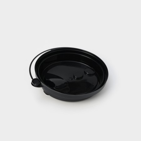A plastic disposable lid for a glass, with a valve, a pet, d = 9 cm, the color is black, 50 pcs/un-3