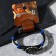 Bracelet Skin "Skull" in a circle, black-blue color with black silver, 16 cm