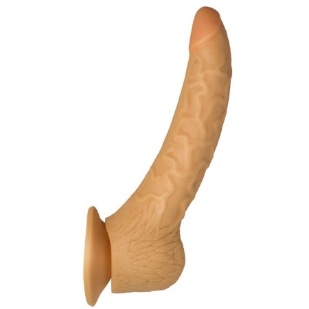 LoveToy phallimitator, realistic, on suction cup, erect, relief, 15 x 3.5 cm, bodily