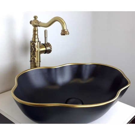 Bronze de Luxe 1395, 500x380 mm shells, without overflow, without opening for the mixer, black 746347-1