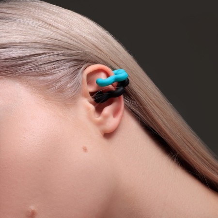 Earrings "Kaffa" set 2 pcs, flower, black-green color-1