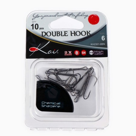 Double hooks KOI DOBLE HOOK, BN color, No. 6, 10 pcs.