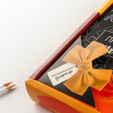 Gift set to the "beloved teacher": a diary and a bell handle (ball, blue paste, 1 mm)-2