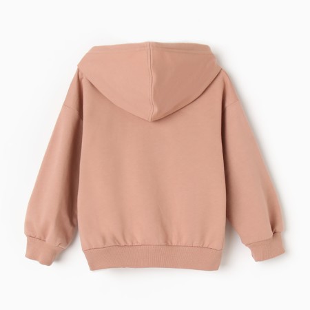Sweatshirt for girls pile, beige color, height 116-3