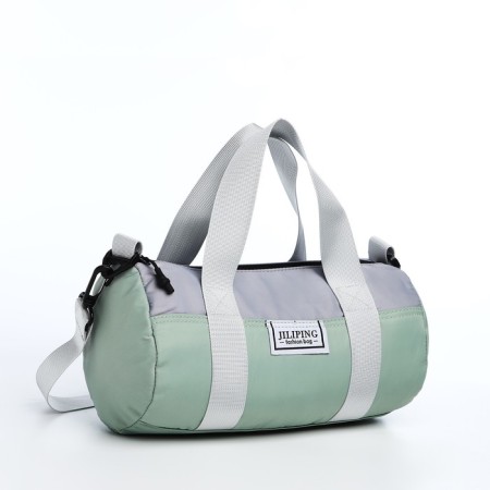 Youth bag with zipper, green color-3