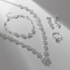 Set 4 objects: earrings, necklaces, bracelet, 