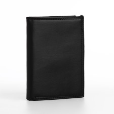 Male purse without fastening, 3 in 1, department of auto documents, passports, maps, bills, black color