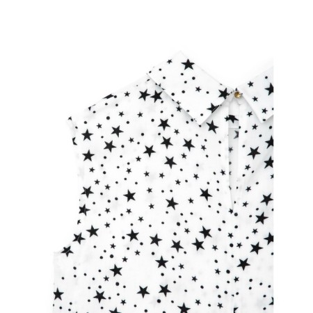 Women's blouse with a star print CONTE ELEGANT, size XS, color White, Black-8