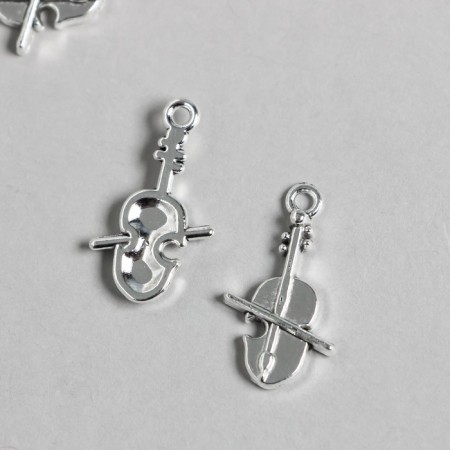 Decor for creativity Metal "Violin and bow" silver 2.3x1.3 cm