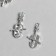 Decor for creativity Metal "Violin and bow" silver 2.3x1.3 cm