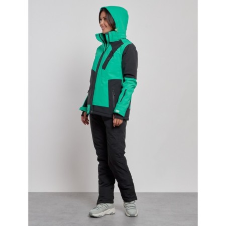 Ski costume female winter, size 44, green color-5