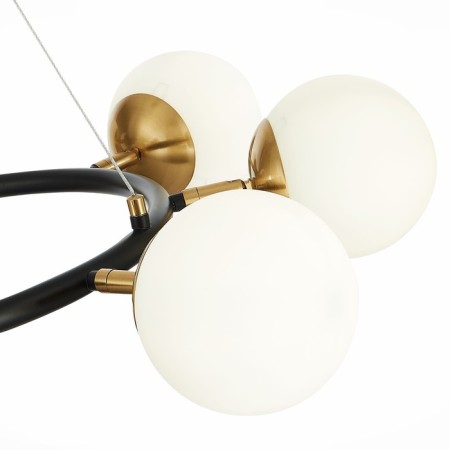 Suspended EVOLUCE lamp. Sle220403-08. Forli. 8x60 watts, E27, 75x75x18 cm, black color, brass-5