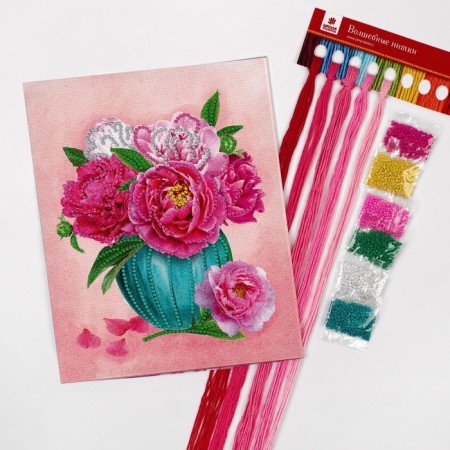 Cross -stitching with beads "Piono", a set for creativity, 20 x 25 cm-4
