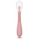 Spoon silicone children on a suction cup, in a container, pink color
