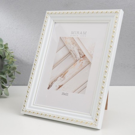 Photo frame Plastic "Mira" 15x21 cm, 642968-6, white (plastic screen)-1