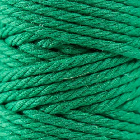 Knitting cord 100% cotton, width 3mm 25m 80g "dark green" 4.5x4.5x10 cm-2