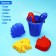 Set for playing in sand No. 44: Blide, 3 molds, rakes, spatula, mix