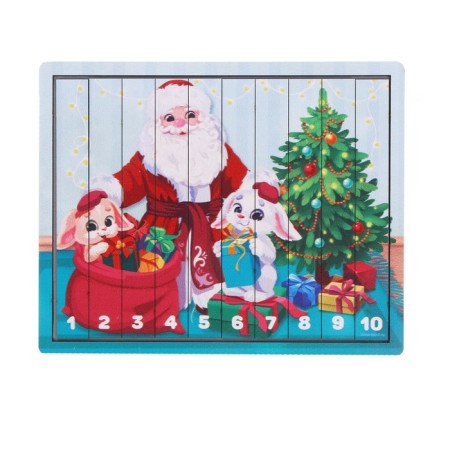 New Year's wooden puzzle. Logical sticks "New Year at the beast"-1