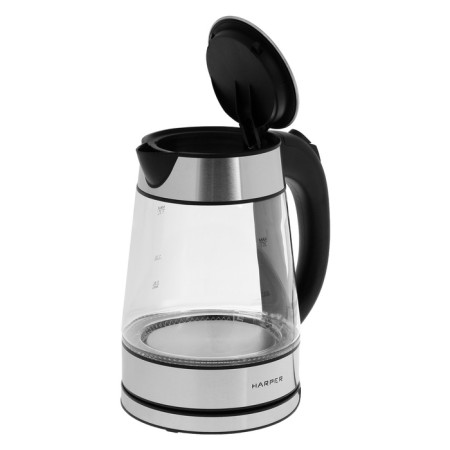 Electric kettle Harper HWK-GM03, 2200 watts, 1.7 l, glass, silver-5