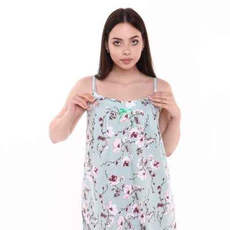 Night shirt female, green color, size 46-1