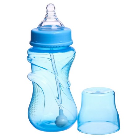 A bottle for feeding, a wide throat, from 6 months, 300 ml., Blue color-2
