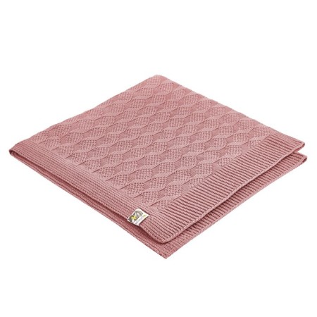 Baby plaid, ash-pink color, size 95x95 cm