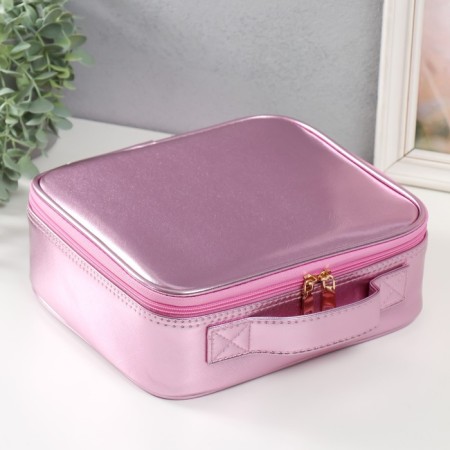 Casket to the leatherette for cosmetics "Summary. Shine" mix 26x24x9 cm-3
