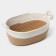 Basket for storage ladled handmade LadOM "Vega", cotton, 33 × 22 × 13 cm, beige color