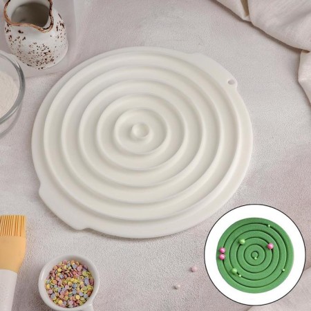 Form for mousse desserts and baking of the share "layers", silicone, 27 × 25.5 cm, white color