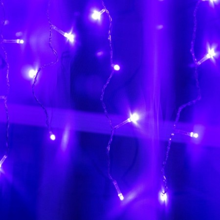 Garland “Curtain” 2 x 1.5 m, IP20, transparent thread, 360 LED, purple glow, 8 modes, 220 V-1