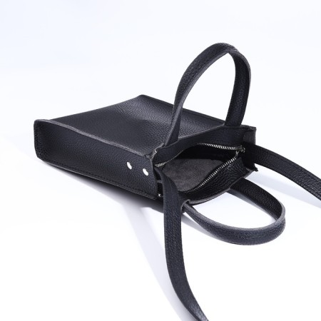 Women's bag over the shoulder Textura, small size, black color-4