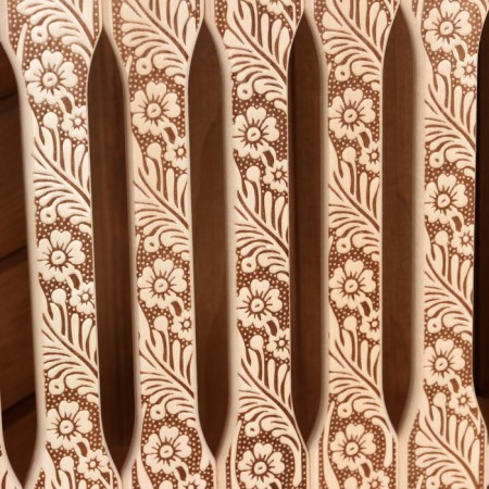 Layer wooden corner flat "Russian patterns" 29.5x27.5x6 cm-2
