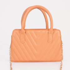 Bag Female Tout with zipper, long belt, orange color