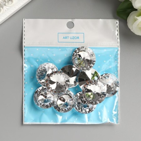 Decor for creativity Plastic "Rhinesta Diamond. Transparent" set of 10 pcs 2.5x2.5 cm-4
