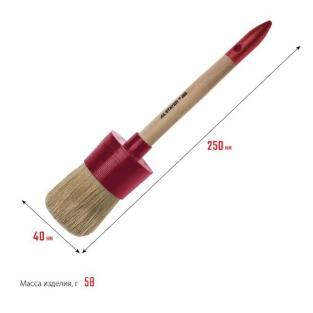 Round brush Stayer Universal 0141-40, natural bristles, wooden handle, 40 mm-2