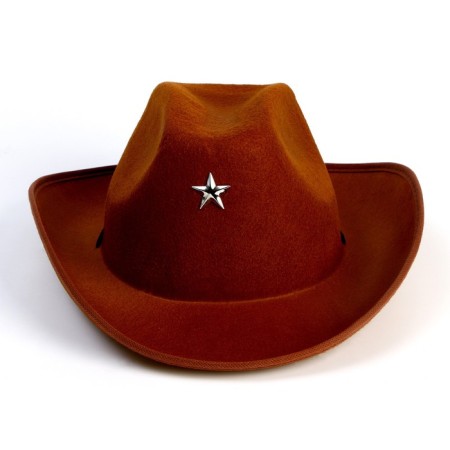 Carnival hat "Sheriff", children's, district. 52-54, brown color-4