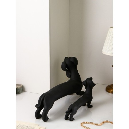 Set of figures "Dachshund", polystone, 35 cm, black matte color-2